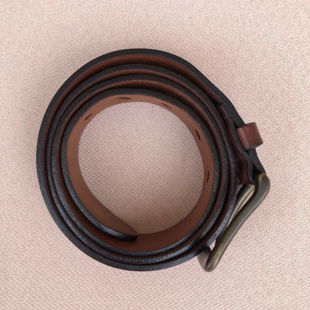 Levi’s Strauss & Co. Shotgun Leather Belt Brown Full Grain Brown Leather Size 38
